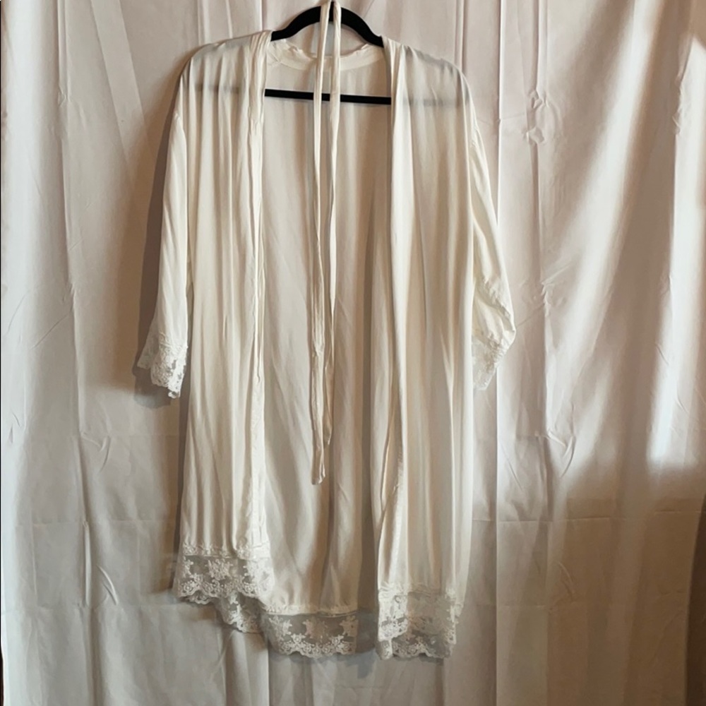 White bridal robe